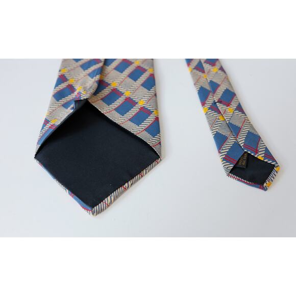Vintage Dunhill Silk Argyle Striped Tie Luxury Wedding Preppy Business Corporate - Picture 11 of 15